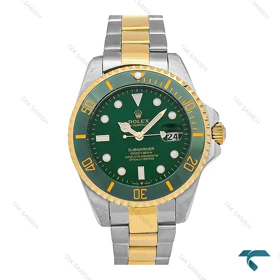 ساعت رولکس سابمارینر مردانه دو رنگ طلایی صفحه سبز Rolex-7060-G