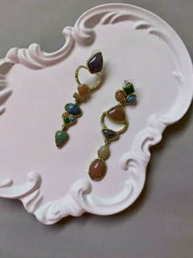 گوشواره آویز رنگی دفرمه