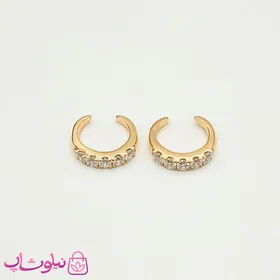 گوشواره کلیپسی دخترانه ژوپینگ نگین‌دار