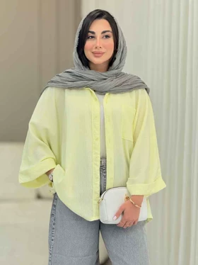 مانتو پانچ آستین پاکتی تک جیب