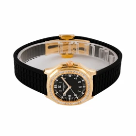 ساعت زنانه پتک فیلیپ آکوانا طلایی مشکی دورنگین مدل Patek-5770-L