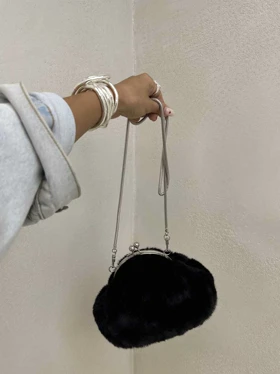 کیف صندوقی خزدار
