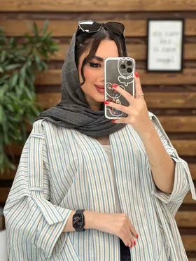 مانتو پانچ راه راه سرشونه پاگن