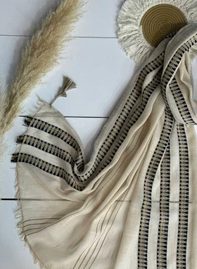 0073_شال لینن هندسی