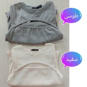 کراپ زنانه تیشرت جلو چاک‌دار