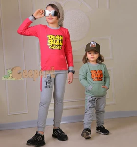 بلوزشلواربچه گانه طرح BLAH