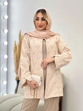 مانتو ژاکارد آستین لاله ای