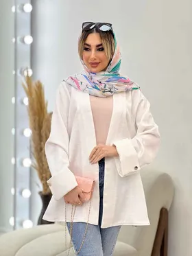 مانتو جلو باز آستین دو دکمه