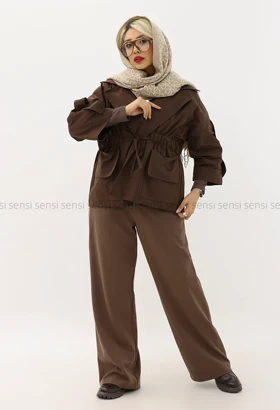 بارانی کمرکش کتان کد1004289