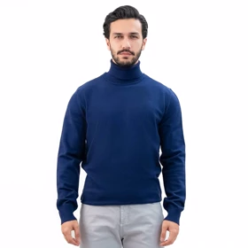 پلیور بافت یقه اسکی اسلیم فیت مردانه - 03252356