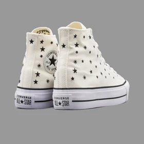 کانورس پلتفرم ستاره ای سفید ساق‌دار Converse Platform Stars White Hightop