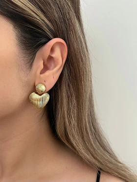 گوشواره زنانه قلب بزرگ کد 102