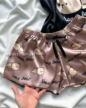 تاپ و شلوارک ساتن