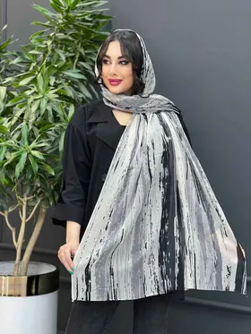 شال حریرنخ آبرنگی خطی
