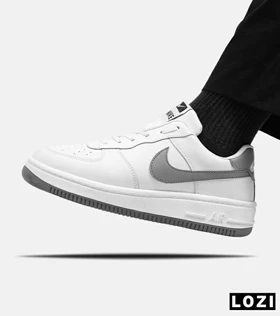 کفش کتانی بزرگ پا سفید طوسی NIKE AIR FORCE مدل 6325