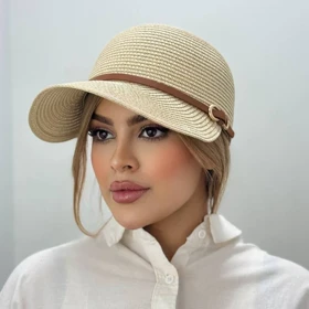 کلاه بیسبالی ساحلی با بند چرم