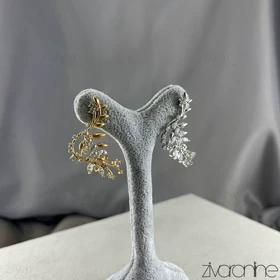 گوشواره زنانه کراس مدل گل تمام نگین 20418