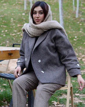 کت فوتر کوتاه رنگ بژ کد (7154)
