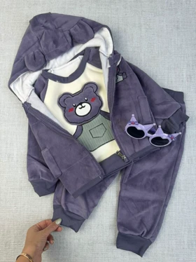 ست سه تیکه بچگانه مخمل تدی