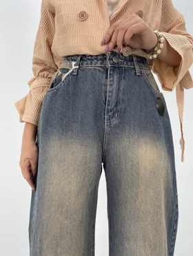 شلوار جین بگ زنانه کمر کش