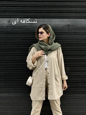 مانتو کتان جیب پایین 313