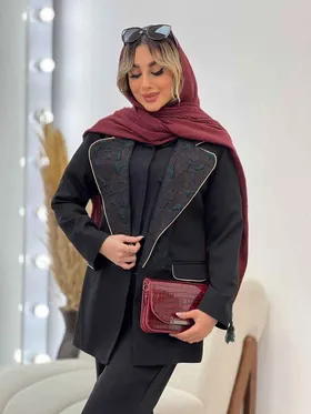 مانتو مازراتی یقه انگلیسی طرح دار