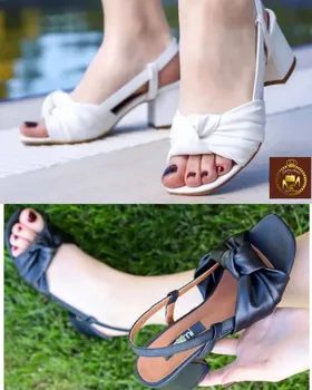 صندل مجلسی پاشنه‌دار زنانه گره‌ای