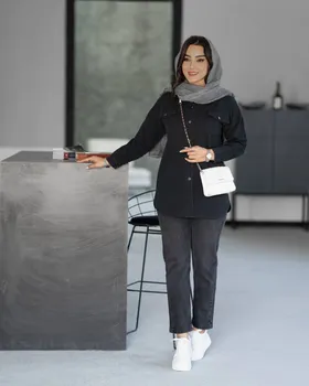 مانتو دو جیب بغل چاک کد 2128