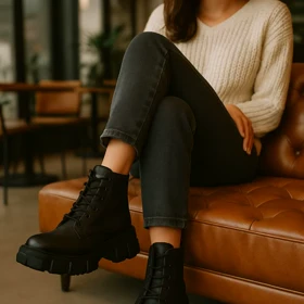 نیم بوت زنانه مشکی مدل Roxana