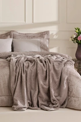 سرویس روتختی دو نفره Karaca Home مدل Valeria Best پنبه پلیاستر - سنگی