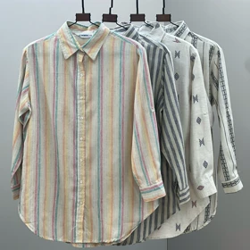 تونیک لینن یقه دار