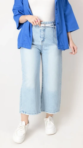 شلوار وایدلگ آبی