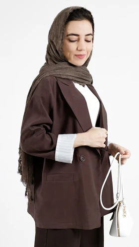 کت دو دکمه آستین راه راه سیلک
