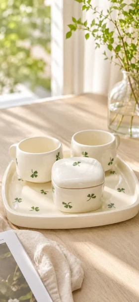 ست چای خوری دو نفره سینی مربع طرح گیشنیز