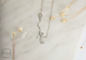 گردنبند نقره بادکنک