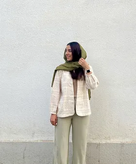 کت لینن طرح‌دار