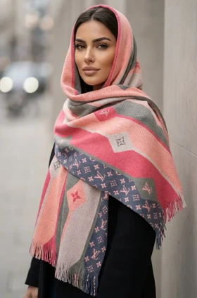 شال بافت لویی ویتون طرح دایموند - لوکس و مینیمال