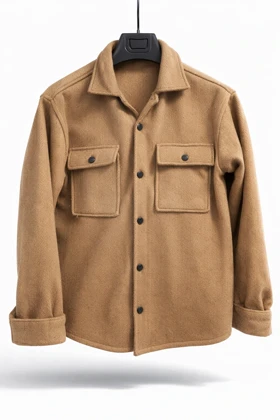 کت فوتر مردانه شتری کجراه خاص گرماژ بالا فوقالعاده شیک استایل باکسی