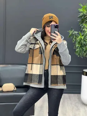 شکت چهارخونه ترکیبی دو جیب پاکتی