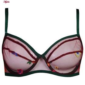 ست شورت و سوتین زنانه لیمون مدل فانتزی بابونه زرشکی کد 4699-10502