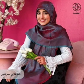 روسری ژاکارد رونا پوست ماری- 140 (کله غازی-سرخابی)