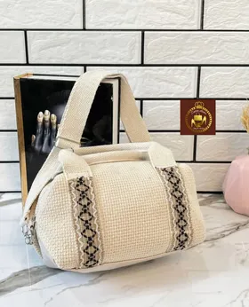 کیف صندوقی زنانه دوشی و دستی کنفی