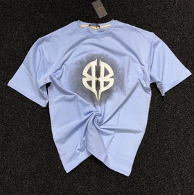 تیشرت بالانسیاگا باکسی فیت آبی آسمانی پارچه ماکان