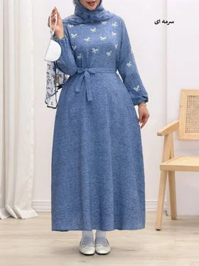 4285-پیراهن گلدوزی پاپیون