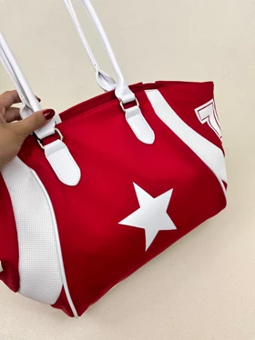 کیف زنانه تک ستاره طرح کانورس RED STYLE کد 1629 (قرمز)