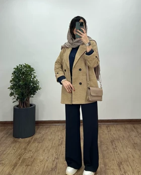 کت یقه انگلیسی ژاکارد بامبو