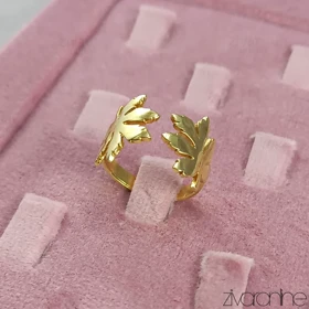 انگشتر زنانه مدل برگ طلایی 30091