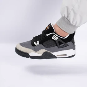 کفش کتانی اسپرت ساق‌دار مردانه رنگ طوسی کرم مدل نایک NIKE Jordan 4