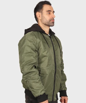 کاپشن مردانه سبز و ساده 7652