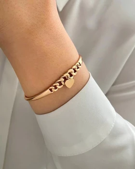 دستبند النگویی آویز قلب ژوپینگ